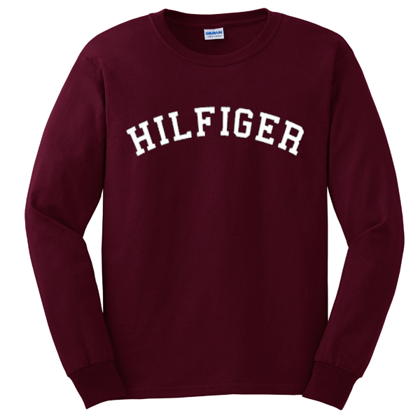 hilfiger maroon t-shirt