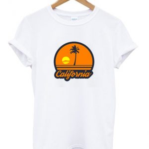 california sunset beach t-shirt