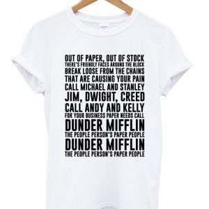 dunder mifflin song t-shirt