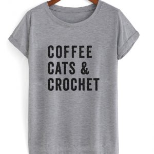 coffee cats and crochet t-shirt