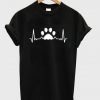 paw heartbeat t-shirt