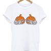 pumpkin boobs skeleton t-shirt