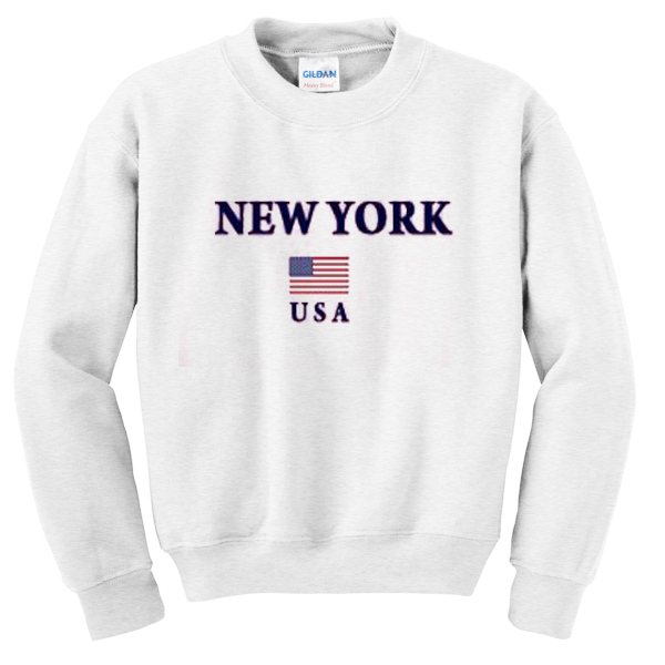 new york USA flag sweatshirt