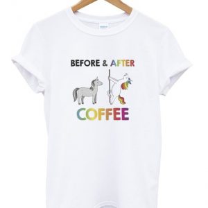 before and after coffee t-shirt