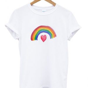 rainbow over heart t-shirt