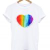 rainbow heart shape t-shirt