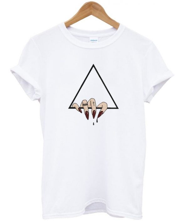 crawling hand triangle t-shirt