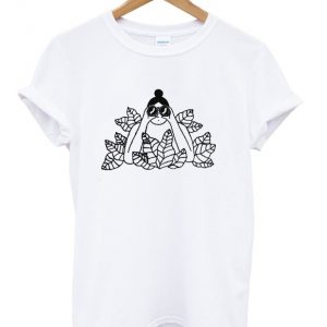 girl with plants t-shirt