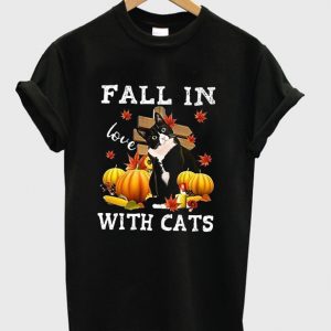 fall in love with cats t-shirt