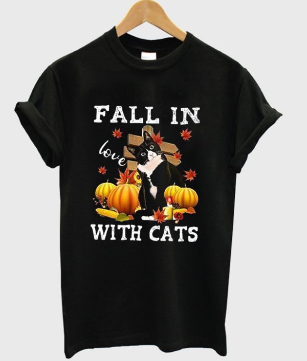 fall in love with cats t-shirt