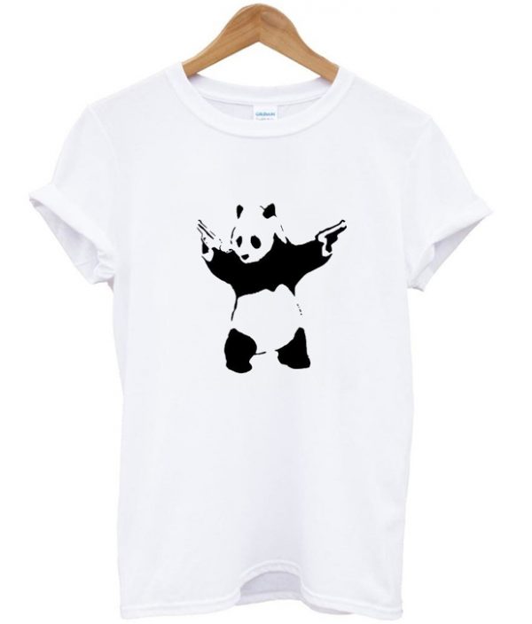 panda with the gun t-shirt