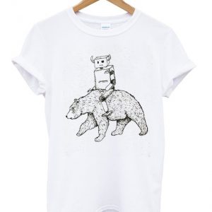robot and bear t-shirt