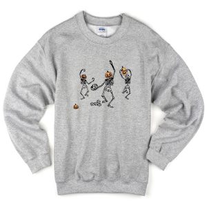 dancing pumpkin headed skeletons sweatshirt