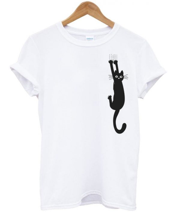 hanging cat t-shirt