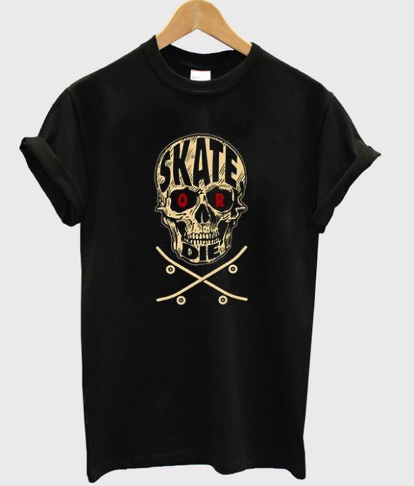 skate die skull t-shirt