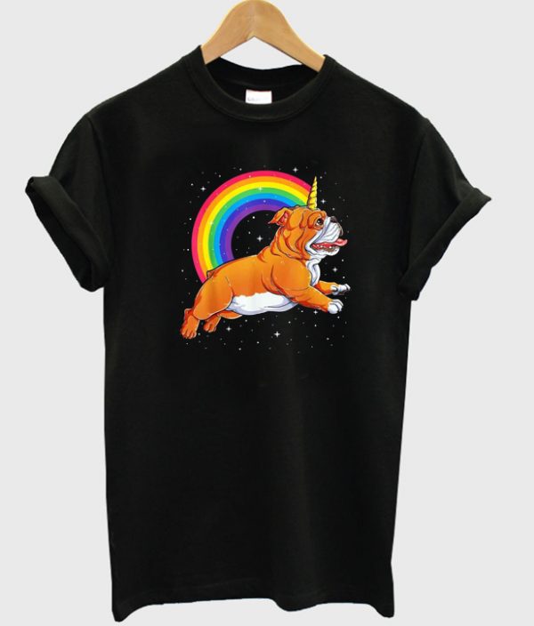 unicorn bulldog t-shirt