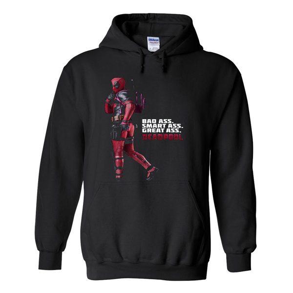 bad ass smart ass great ass deadpool hoodie