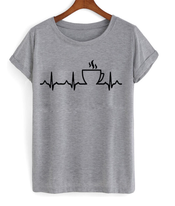 coffee heartbeat love t-shirt