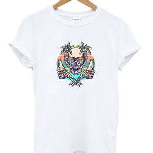 skull summer beach t-shirt