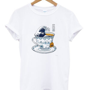 the great wave of kanagawa tea cup t-shirt