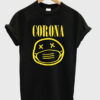 smile corona emoticon t-shirt