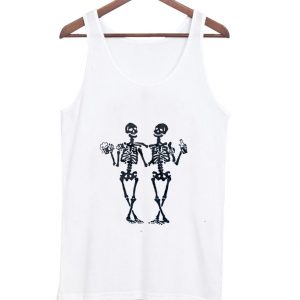 drinking skeleton tank top