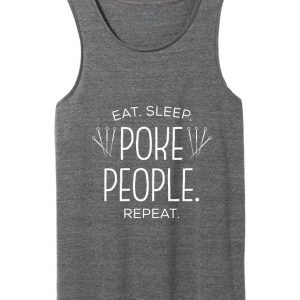 eat sleep poke people repeat tank top