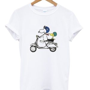 Snoopy and Woodstock on a Vespa T-Shirt