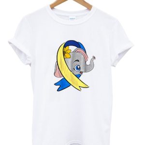 Flower Ribbon Elephant With Down Syndrome T Shirt