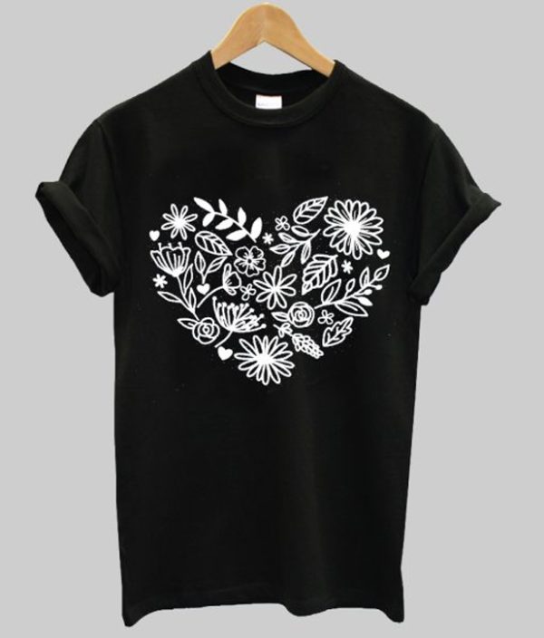 Flower heart tshirt