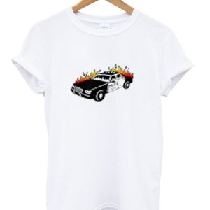 Police Car On Fire T-Shirt