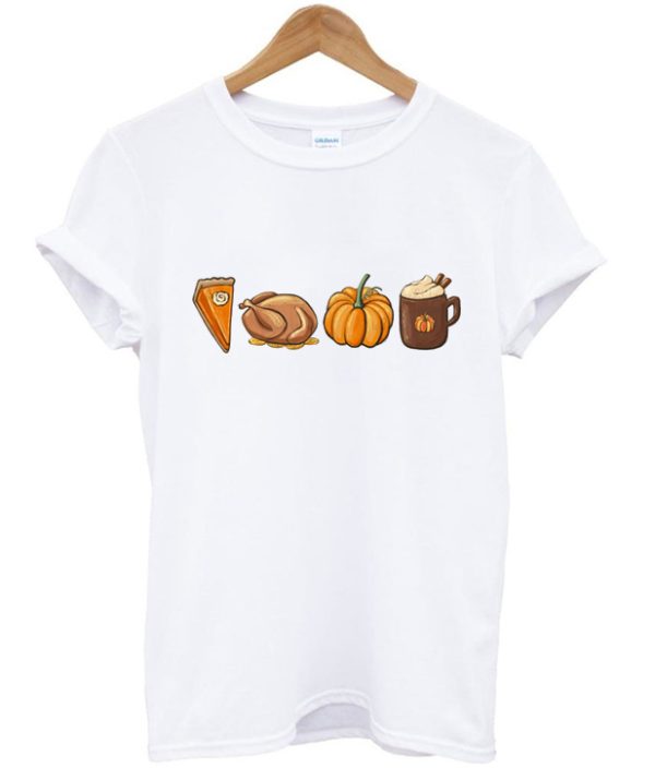 fall food Turkey pumpkin spice latte cinnamon corn cozy t-shirt