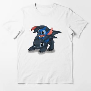 StitchToothless Crossover Design T-Shirt thd